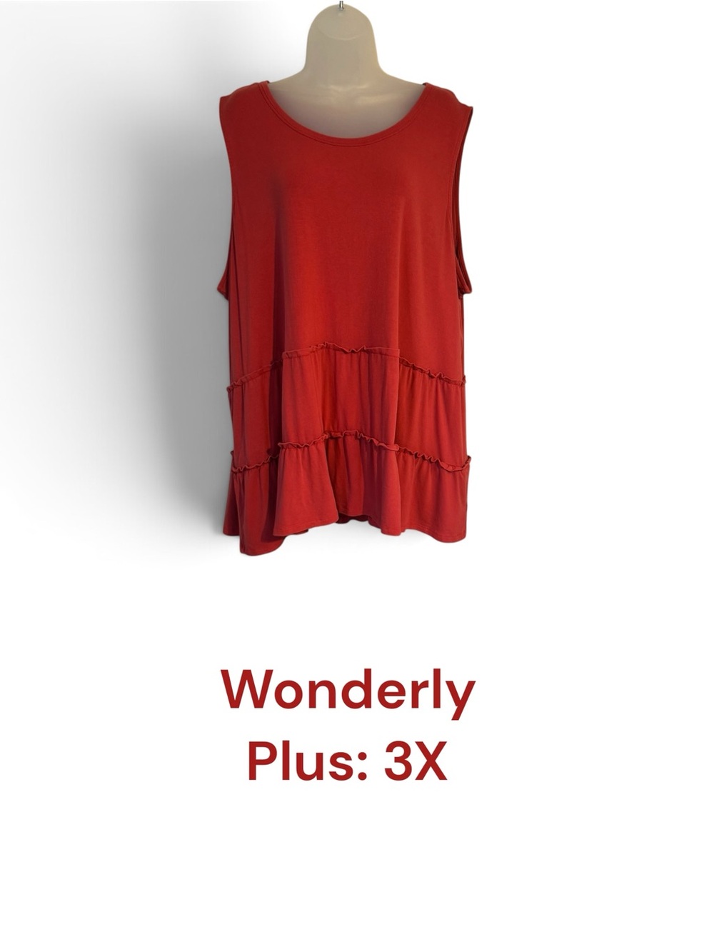 Wonderly Spice Color Tiered Look Ruffle Tank  PLUS: 3X   #D